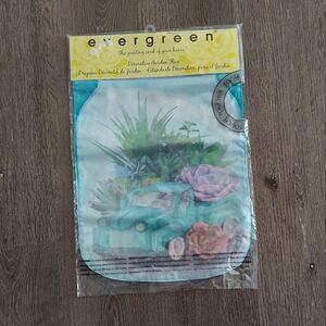 Evergreen Decorative Garden Flag - Pick Up Truck Flowers 17" × 12.5"